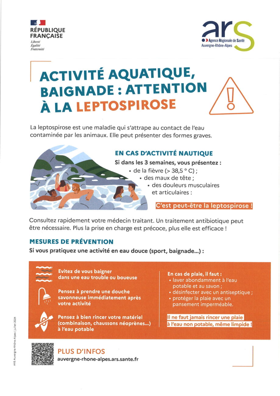 Campagne de préventions/ sensibilisation sur les risques de contamination à la leptospirose