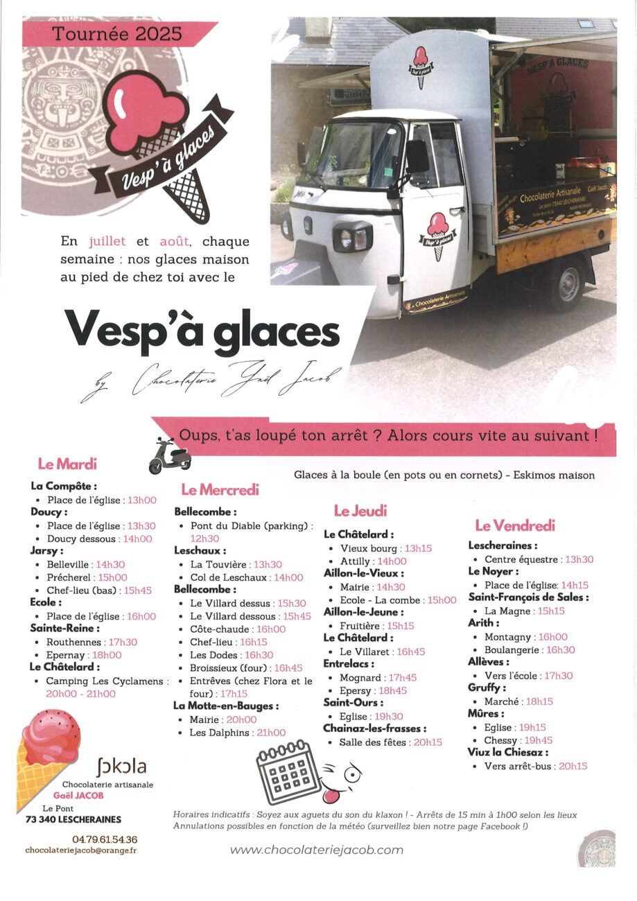 Vesp’à glaces : Juillet/Août 2025