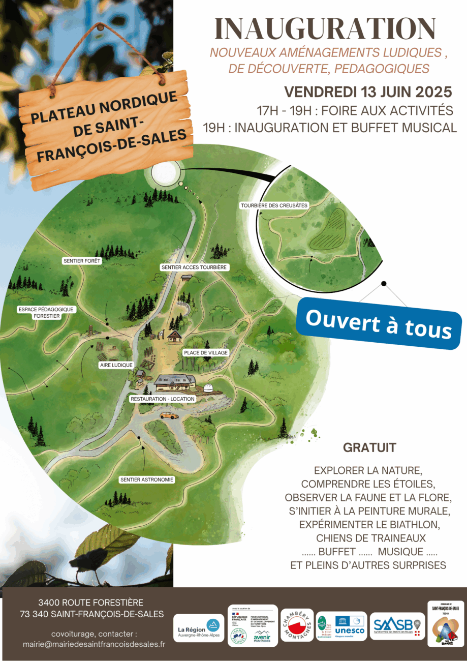 Inauguration vendredi 13 juin 2025 / Plateau Nordique de Saint-François-de-Sales
