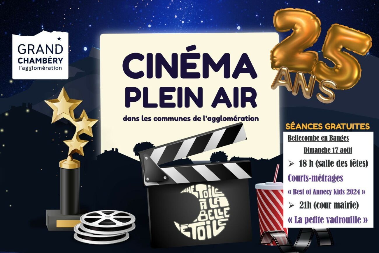 Ciné plein-air dimanche 17 août 2025 à Bellecombe en Bauges à partir de 18h