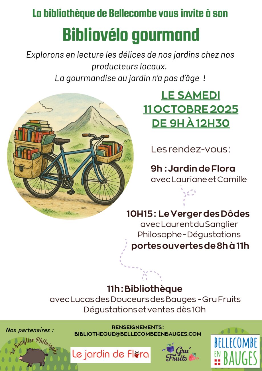 Le Bibliovélo de la bibliothèque de Bellecombe // Samedi 11 octobre 2025