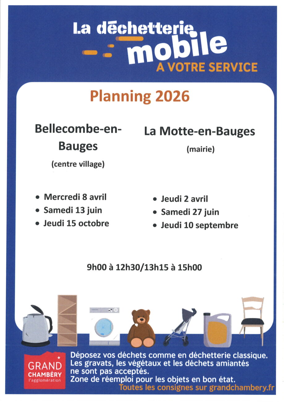 La Déchetterie mobile 2026 à Bellecombe en Bauges