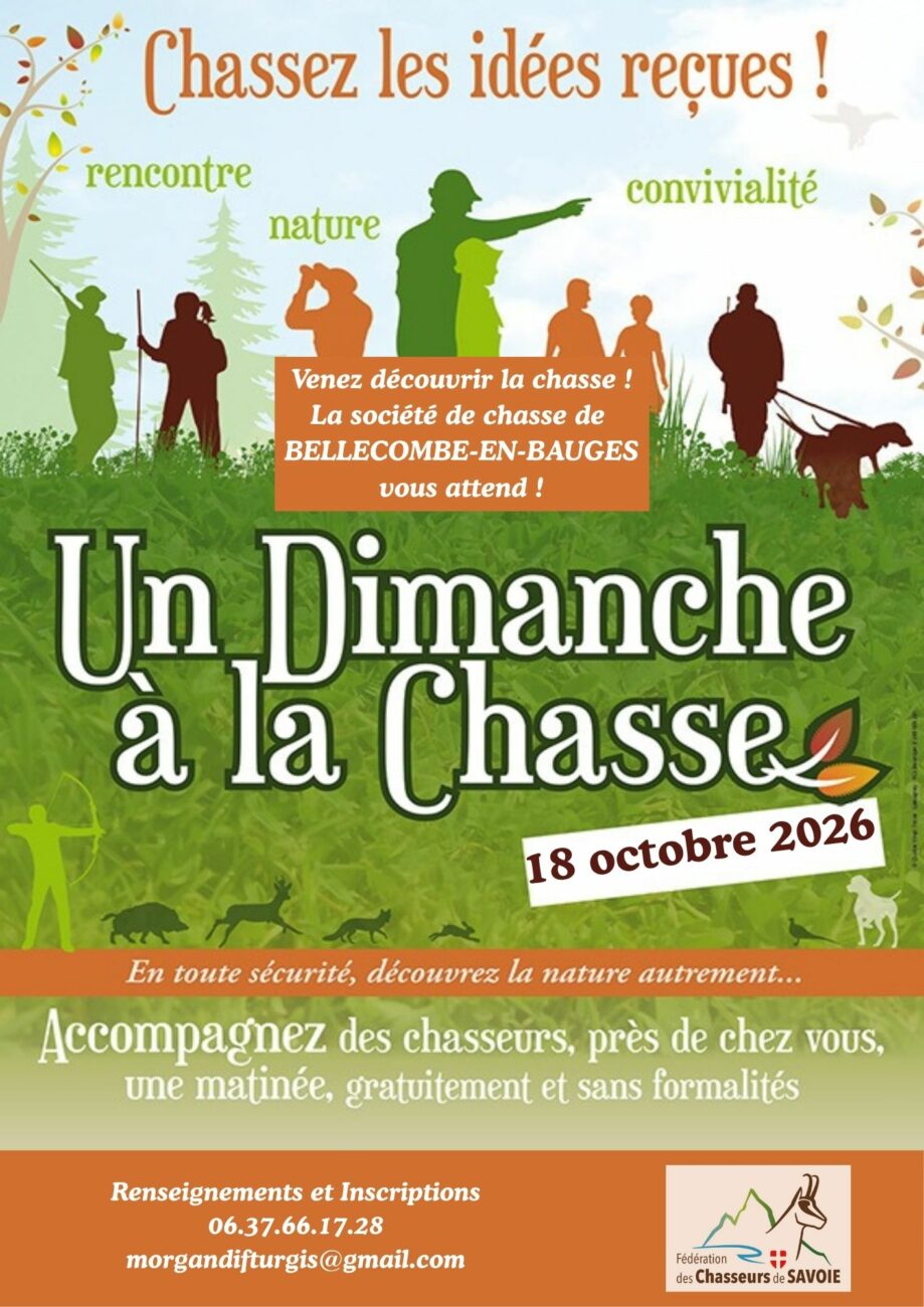 A.C.C.A. de Bellecombe « Un dimanche à la chasse » 18 octobre 2026