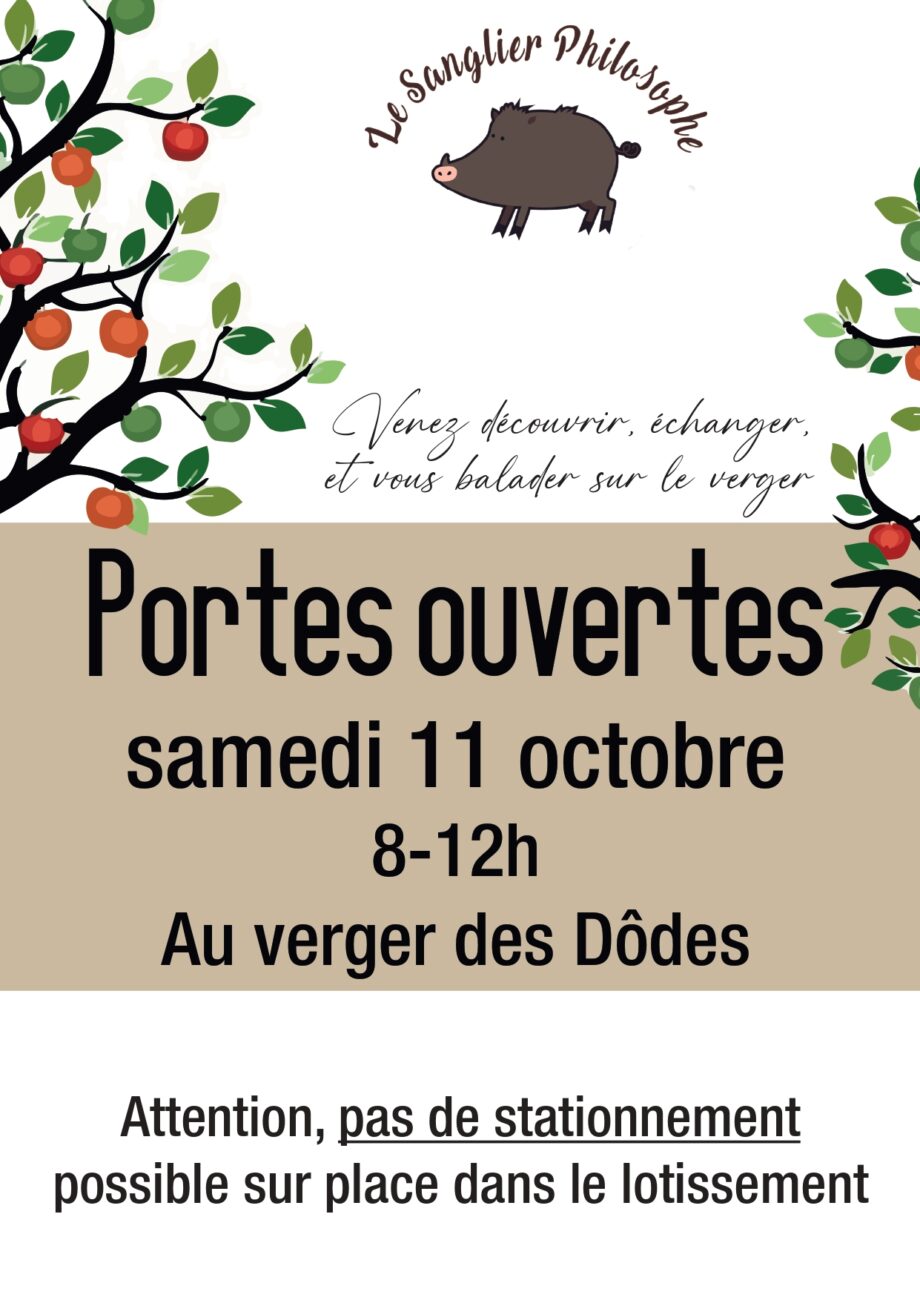 Le Sanglier Philosophe // Portes ouvertes au verger – Samedi 11 octobre