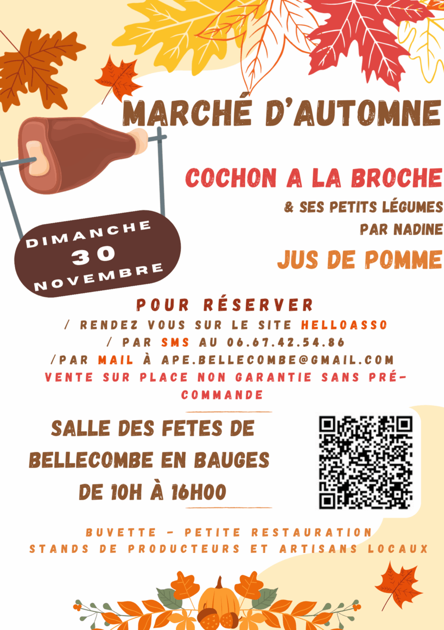 APE – Fête de l’automne – Dimanche 30 novembre 2025