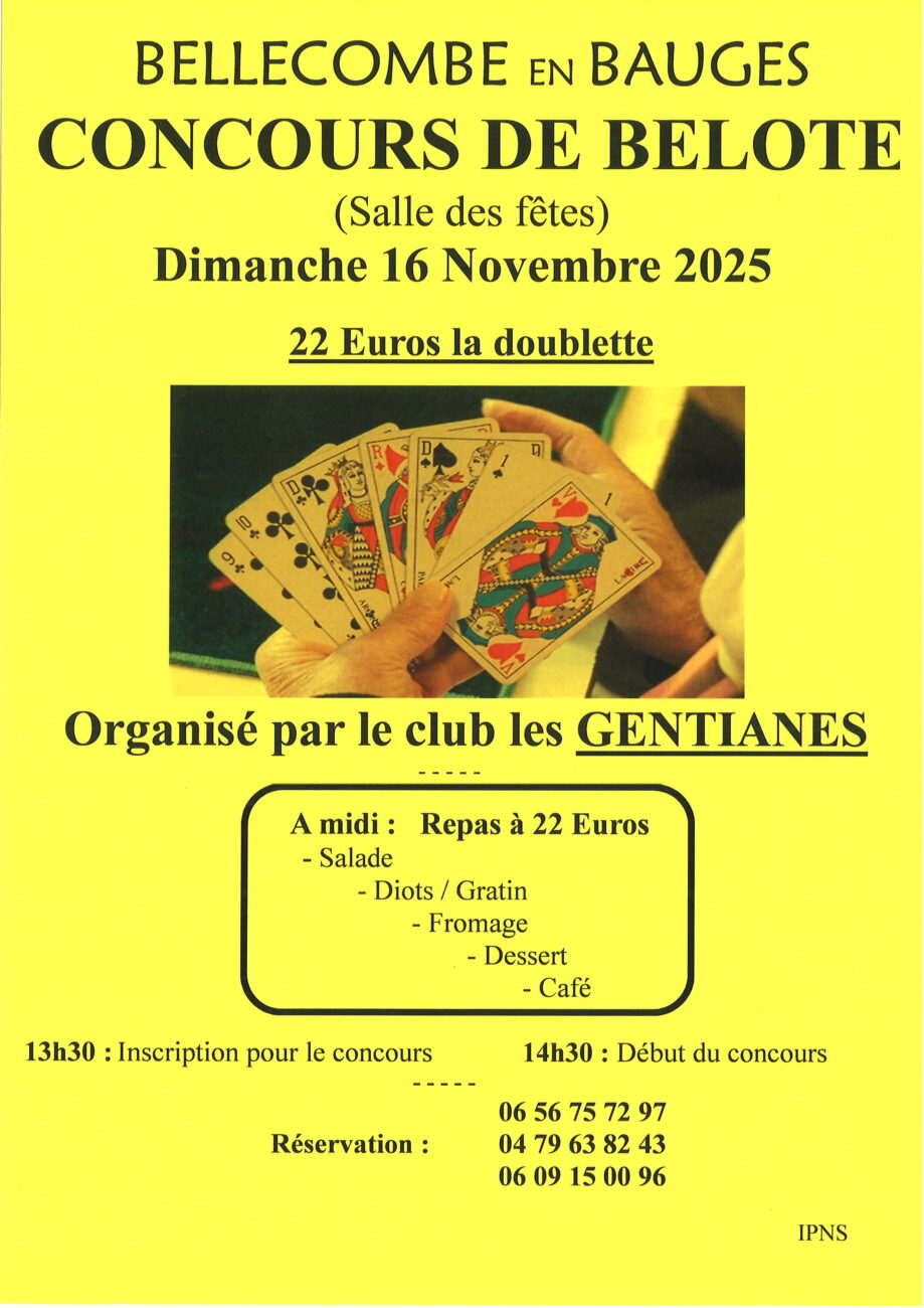 Concours de belote du Club des Gentianes