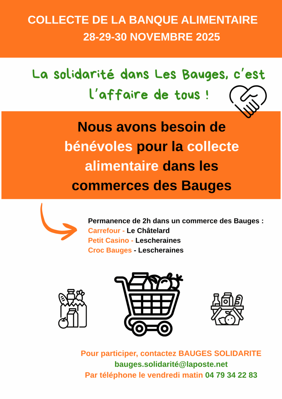 Bénévoles pour la collecte de la banque alimentaire