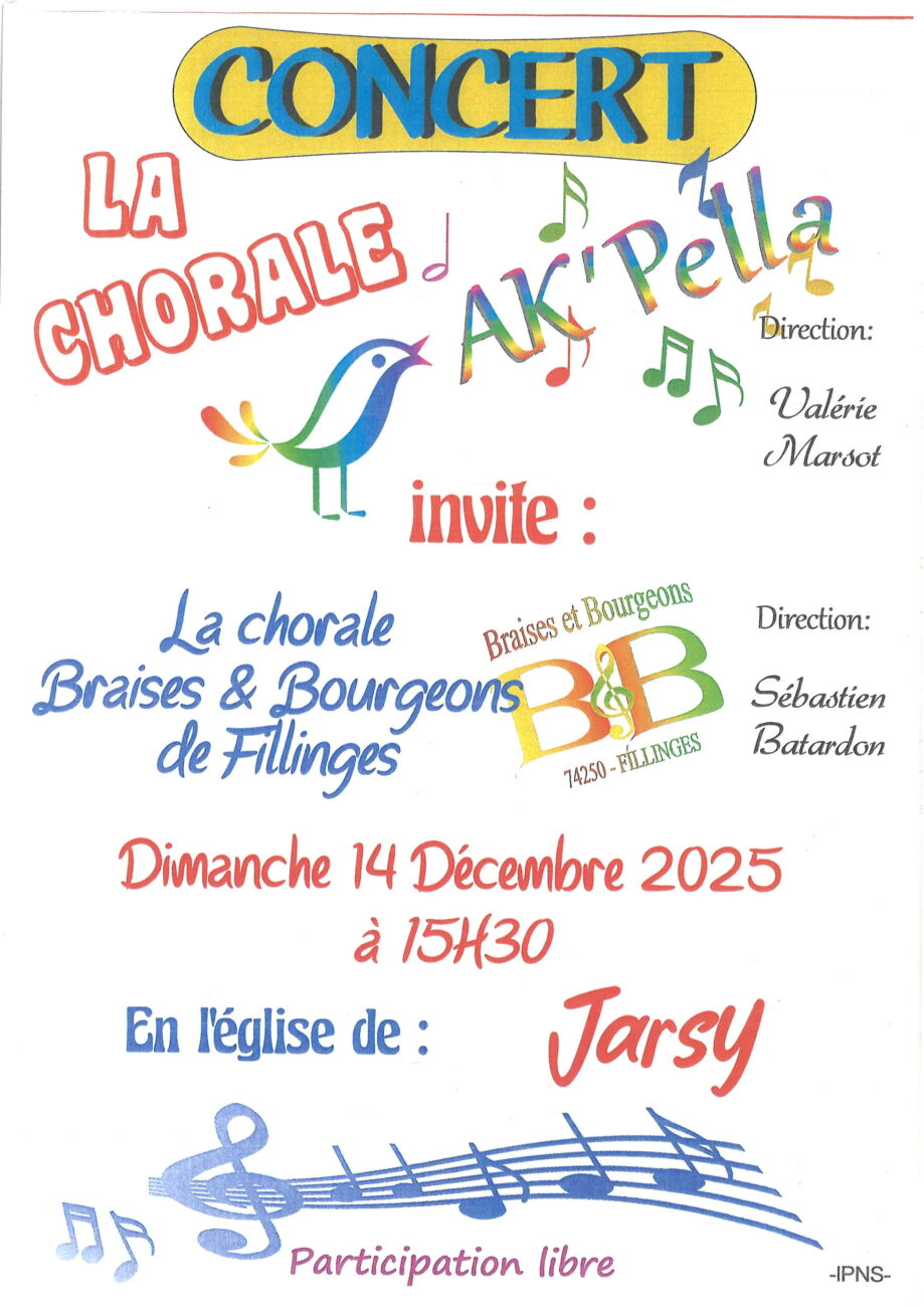 CONCERT AK’PELLA – JARSY – 14 décembre 2025