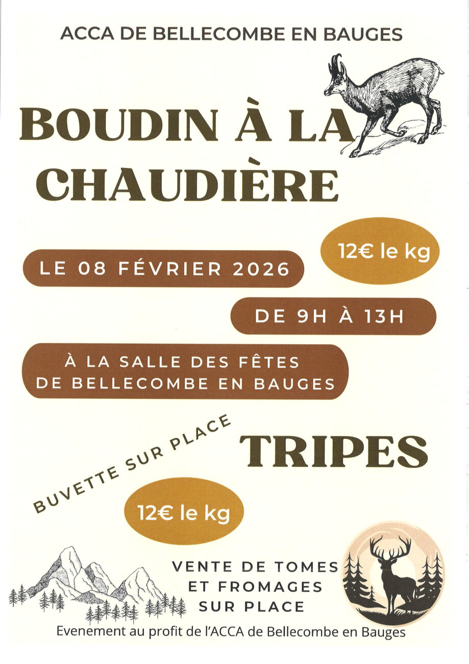 ACCA / BOUDIN À LA CHAUDIÈRE DIMANCHE 8 FÉVRIER