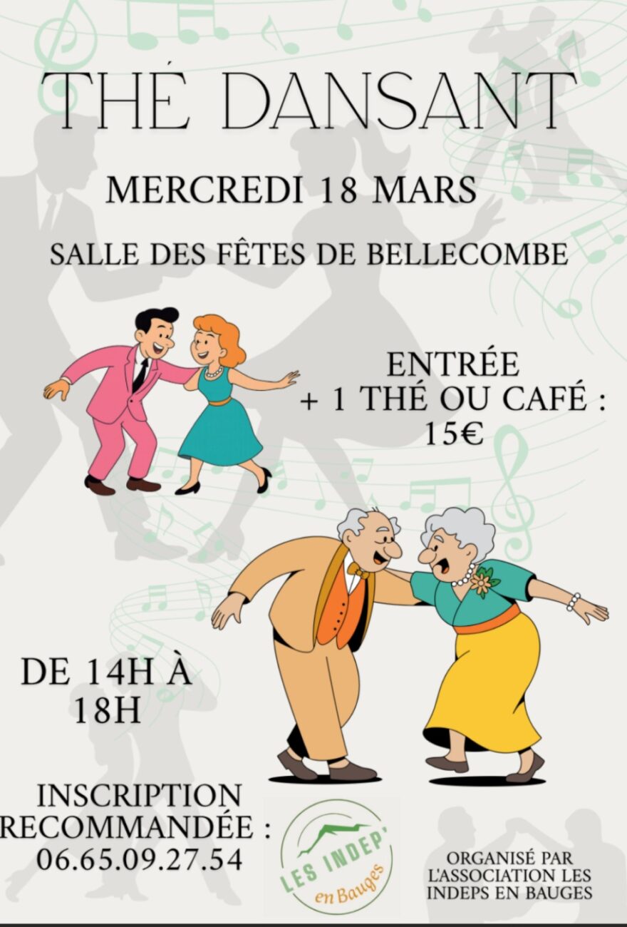 Association Les Indép&rsquo;en Bauges – Thé dansant mercredi 18 mars 2026