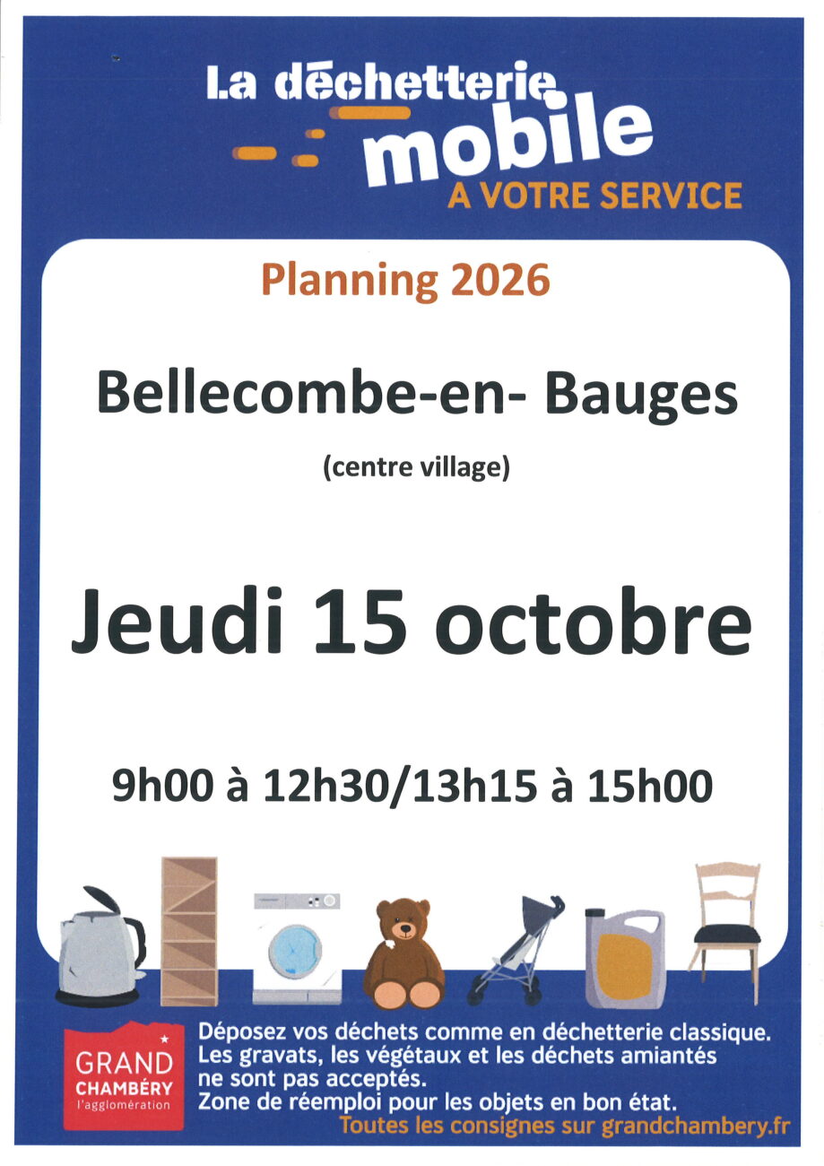 Jeudi 15 octobre 2026 – Déchetterie mobile