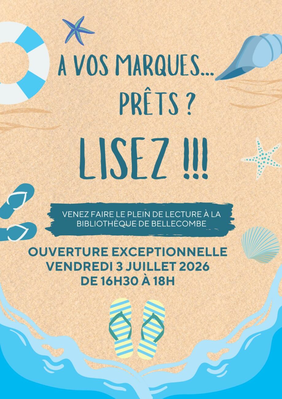 Bibliothèque – Ouverture exceptionnelle – vendredi 3 juillet 16h30 / 18h