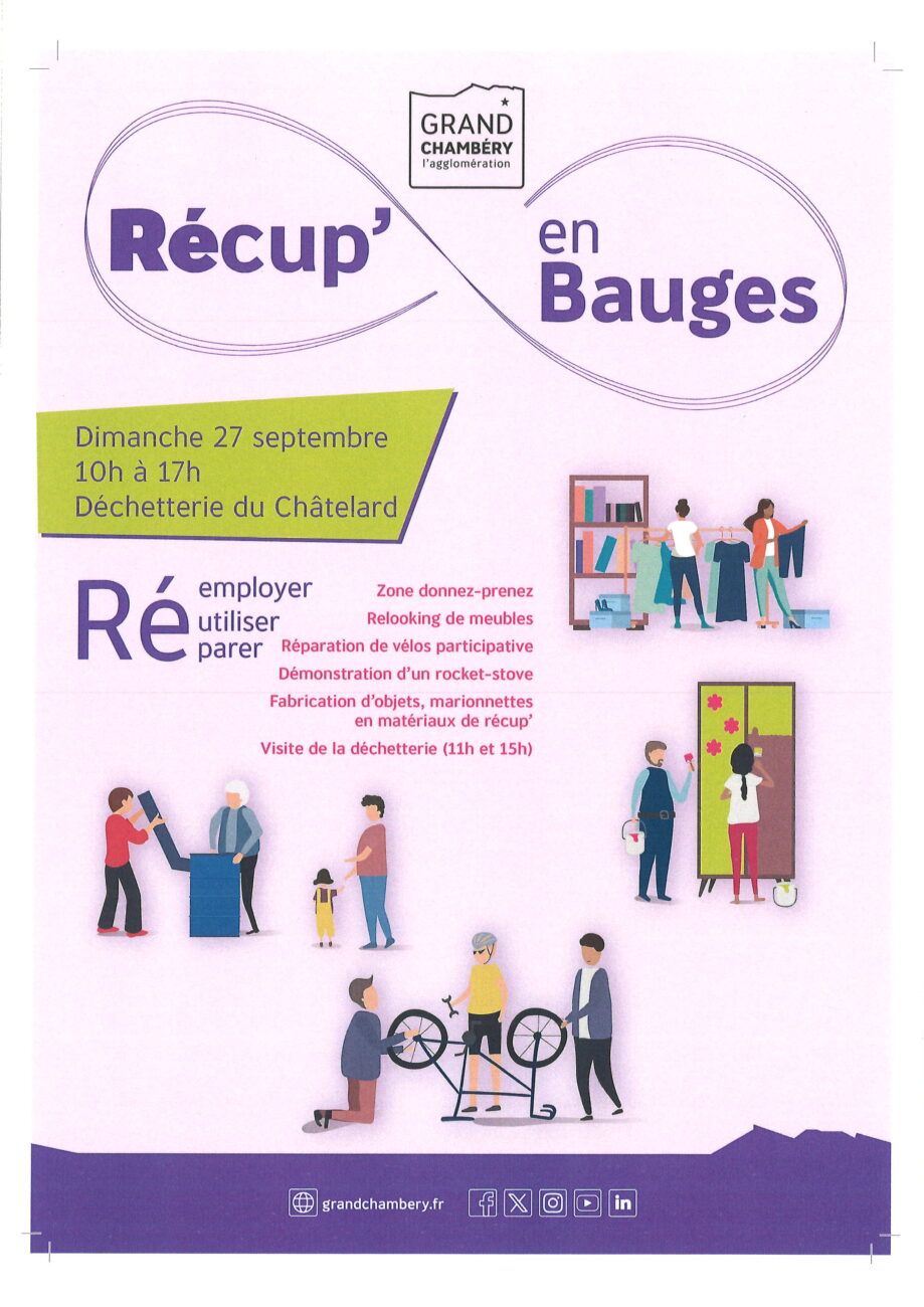 Récup&rsquo; en Bauges à la déchetterie au Châtelard – Dimanche 27 septembre 2026