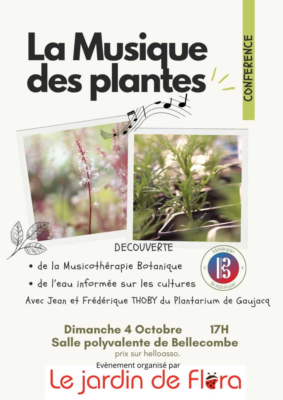 Conférence – La musique des plantes – 4 octobre 2026