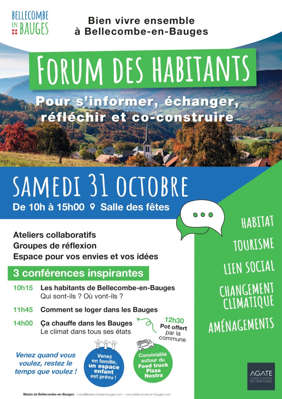 Forum des Habitants de Bellecombe en Bauges – Samedi 31 octobre 2026